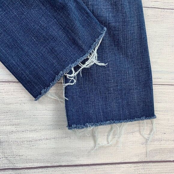 BKE Capri Jeans sz 28 Dark Wash Starlite Low Rise Raw Hem 24" inseam - Picture 8 of 11